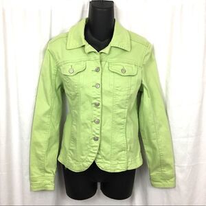 A.M.I green Cotten Jean look jacket S